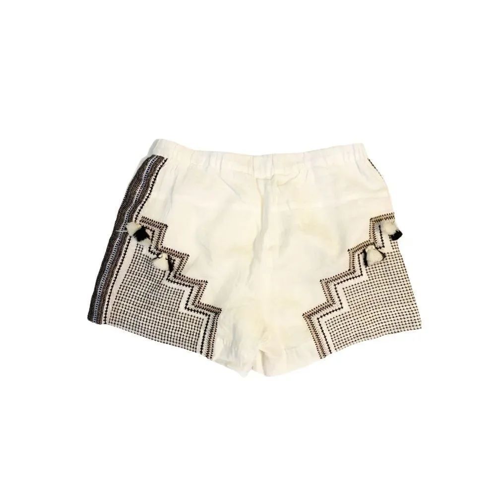 J. Crew Collection Embroidered Linen Tassel Shorts - Picture 3 of 3
